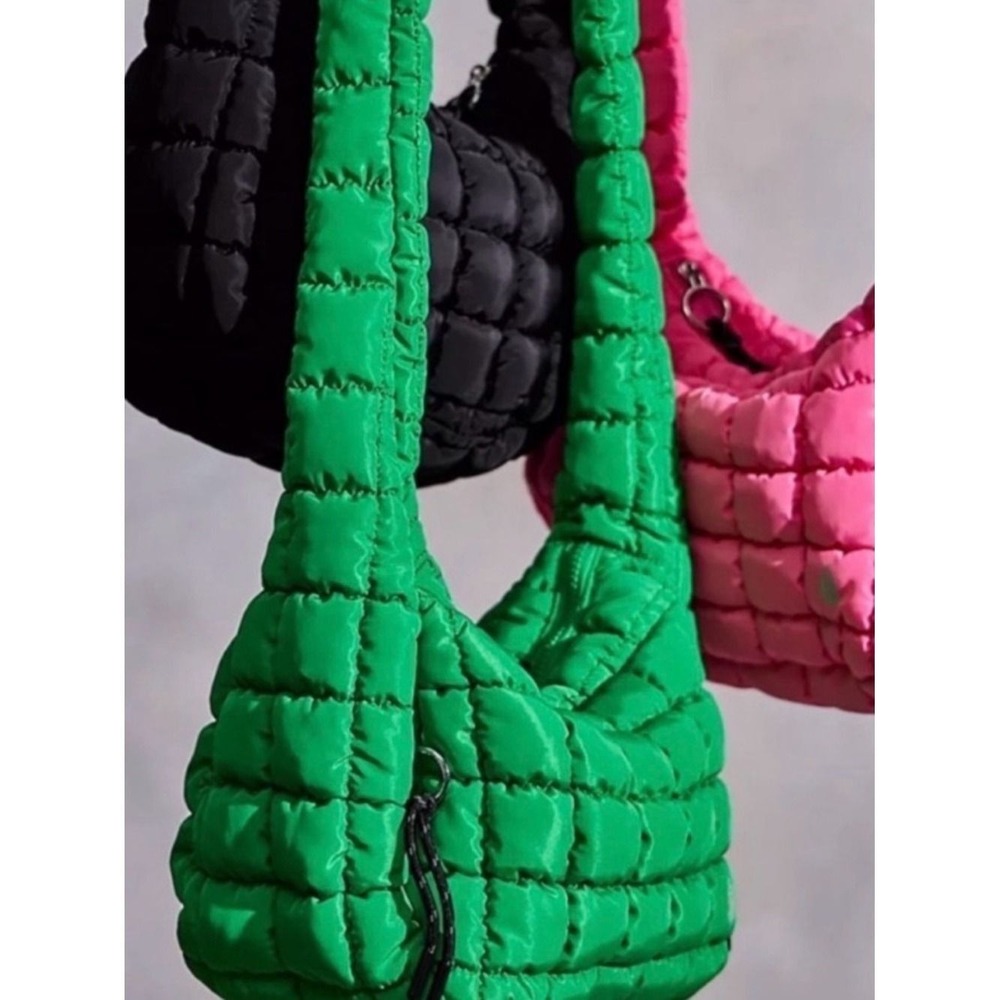 FP Movement by Free People Women Mini Quilted Padded Shoulder Bag in Kelly Green